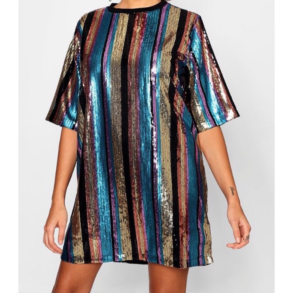Sequin T-shirt dress